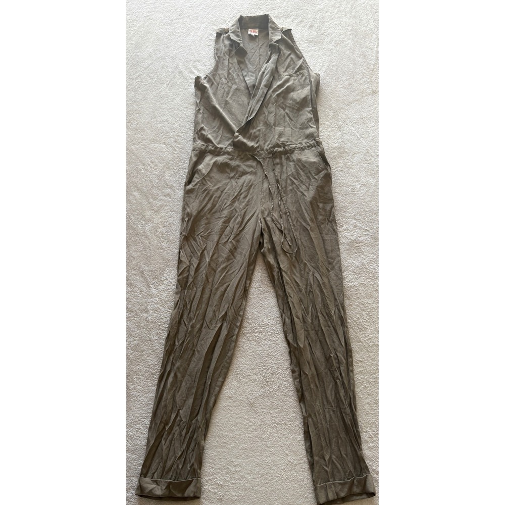 RBL Women's Small Olive Green‎  Sleeveless Drawstring Waist Casual Jumpsuit